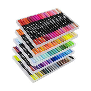 Marqueurs d'art à double pointe 48 100 120 Ensemble de stylos de couleur à pointe fine et pinceau Marqueur à base d'eau personnalisé pour la calligraphie, le dessin et l'écriture - Product Image 6