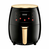 Friteuse à air électrique carrée moderne personnalisée 6L 2400W avec commande manuelle, grande capacité, en plastique, économe en énergie pour usage domestique