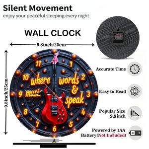 Round Wooden Wall <b>Clock</b> 25Cm Quiet Quartz Movement Home <b>Bedroom</b> Office Decor - Product Image 5