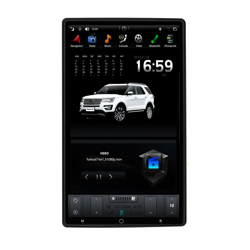 Navihua 13,6 дюймов пользовательская Система Android 2 Din универсальный автомобильный DVD аудио 360 Поворот IPS экран автомобильное радио стерео для Тесла стиль