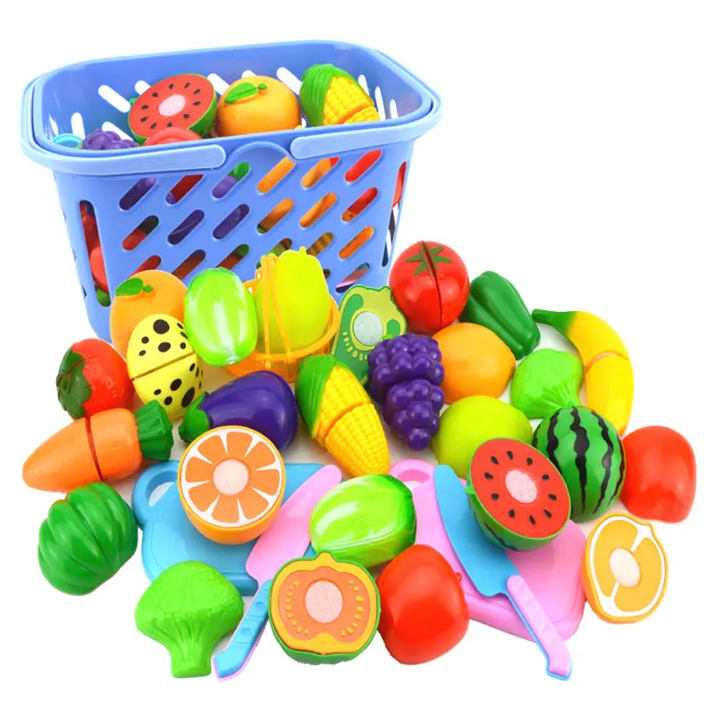 Nuovo gioco di finzione plastica cibo giocattolo tagli frutta verdura cibo conservato gioca cucina cibo giocattoli bambini per giocattoli per bambini