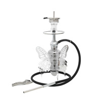 Chicha en métal de luxe de style arabe, élégante et haut de gamme, avec éclairage LED pour salon, bar, fête, boîte de nuit, chicha intérieure