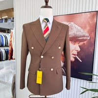 2025 costumes haute couture ensemble triple pièce costume homme double boutonnage pour réunions d'affaires