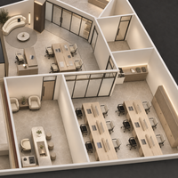 Service de design d'intérieur de bureau, plan d'aménagement d'espace de travail commercial, rendu 3D pour les sièges sociaux d'entreprises, bureau personnalisé pour projets commerciaux