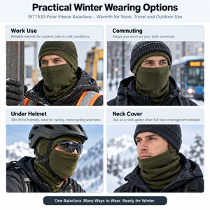 Penutup Kepala Polar Fleece Anti Angin untuk Musim Dingin, Masker Wajah Penuh, Pelindung Leher untuk Perjalanan, Pekerjaan Luar Ruangan, Persediaan Grosir Siap Kirim - Product Image 2