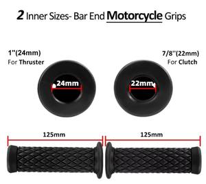 Poignées de guidon universelles antidérapantes en caoutchouc Mocell 7/8" 22mm 24mm pour moto, confortables et ergonomiques - Product Image 5