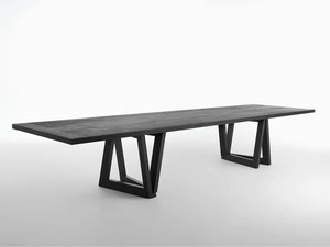 La mesa grande de tablero de madera maciza de diseñador simple y vintage, la opción ideal para reuniones de negocios y trabajo de oficina. - Product Image 5