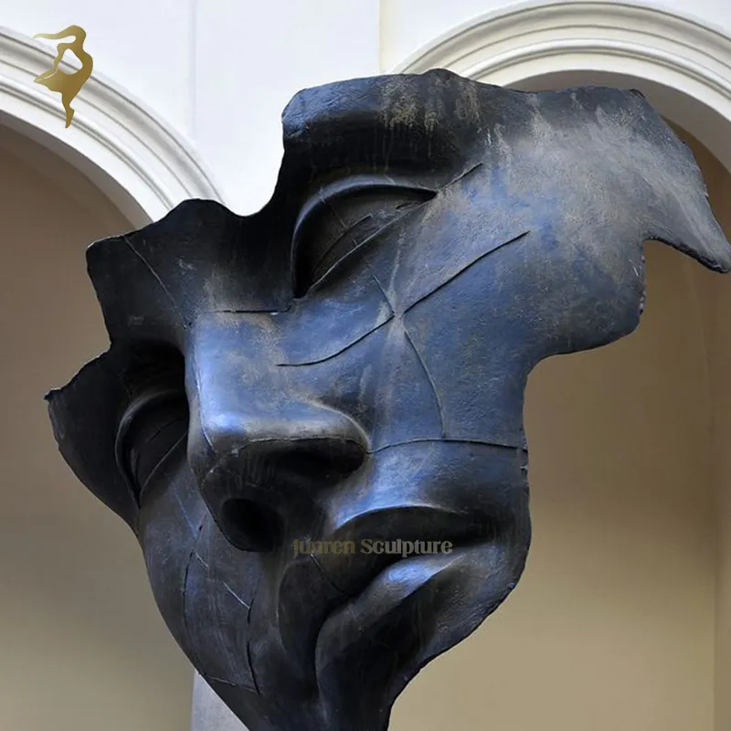 Calle al aire libre diseño personalizado estatua de metal abstracto arte escultura de cara humana