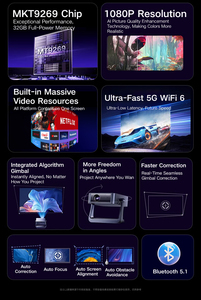 Oem C6 được xây dựng trong Internet tự động lấy nét ống kính mini thông minh xách tay Android HD 4K 1080p Video chiếu 4K wifi cho rạp hát tại nhà - Product Image 2