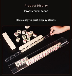 Support de Mahjong américain en acrylique transparent avec poussoir magnétique pour tuiles de Mahjong - Product Image 2