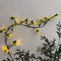 Nouveauté : Lumière LED flexible en rotin pour plantes, décoration murale en forme de feuille pour la maison