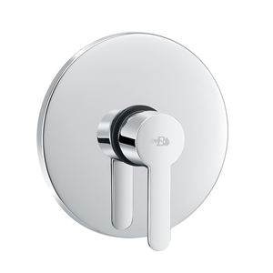 Mezclador de Ducha Termostático Clásico Iole para Apartamento, Cromado Pulido, Patrón de Rociado Suave Tipo Lluvia, Panel Integrado con Acabado Cepillado - Product Image 1