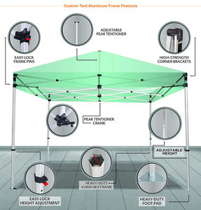 Gazebo Pieghevole con Telaio in Acciaio e Tessuto in Vinile, Tenda Resistente alle Intemperie per Negozi e Centri Commerciali - Product Image 3