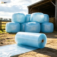 Film d'ensilage bleu en gros, film étirable pour balles agricoles, emballage personnalisé OEM d'usine