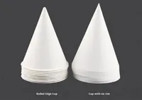 Vente en gros petit gobelet en papier en forme de cône blanc gobelet à eau jetable épaissi pour fête de bureau à l'aéroport
