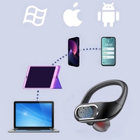 Earbuds Nirkabel Lantronlife Q33 untuk Olahraga, Earphone Lari dengan Indikator Baterai Digital dan Pengait Telinga, Chipset JL