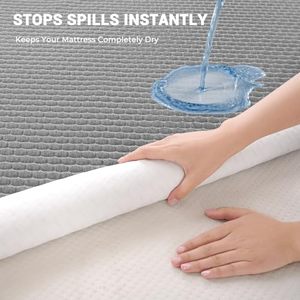 Protège-matelas en bambou tricoté 100 % imperméable OEKO, blanc, <span class=keywords><strong>anti</strong></span>-<span class=keywords><strong>punaises</strong></span> <span class=keywords><strong>de</strong></span> <span class=keywords><strong>lit</strong></span>, <span class=keywords><strong>anti</strong></span>-bactérien, respirant, toutes saisons - Product Image 4