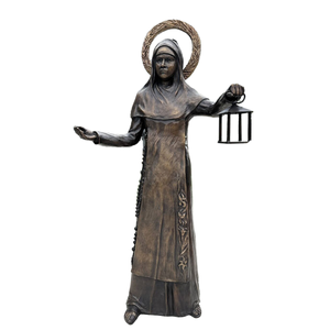 Escuela católica personalizada estatua <span class=keywords><strong>de</strong></span> tamaño real bronce <span class=keywords><strong>Santa</strong></span> Catalina <span class=keywords><strong>de</strong></span> <span class=keywords><strong>Siena</strong></span> estatua un faro <span class=keywords><strong>de</strong></span> luz - Product Image 6