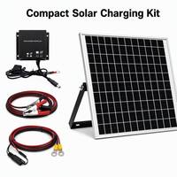 Panneau solaire polycristallin 15W 12V avec conception personnalisée, longueur de câble sur mesure et trous de fixation pour caméra de sécurité