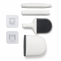 Brosse WC en silicone TPR au design moderne, support mural ou sur pied à séchage rapide pour le nettoyage de la salle de bain