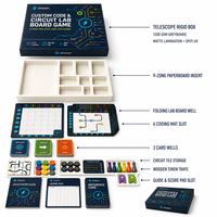 Jeu de société éducatif STEM modulaire personnalisé sans écran, avec défis logiques de codage et de circuit, en carton, pour l'apprentissage en classe des écoles