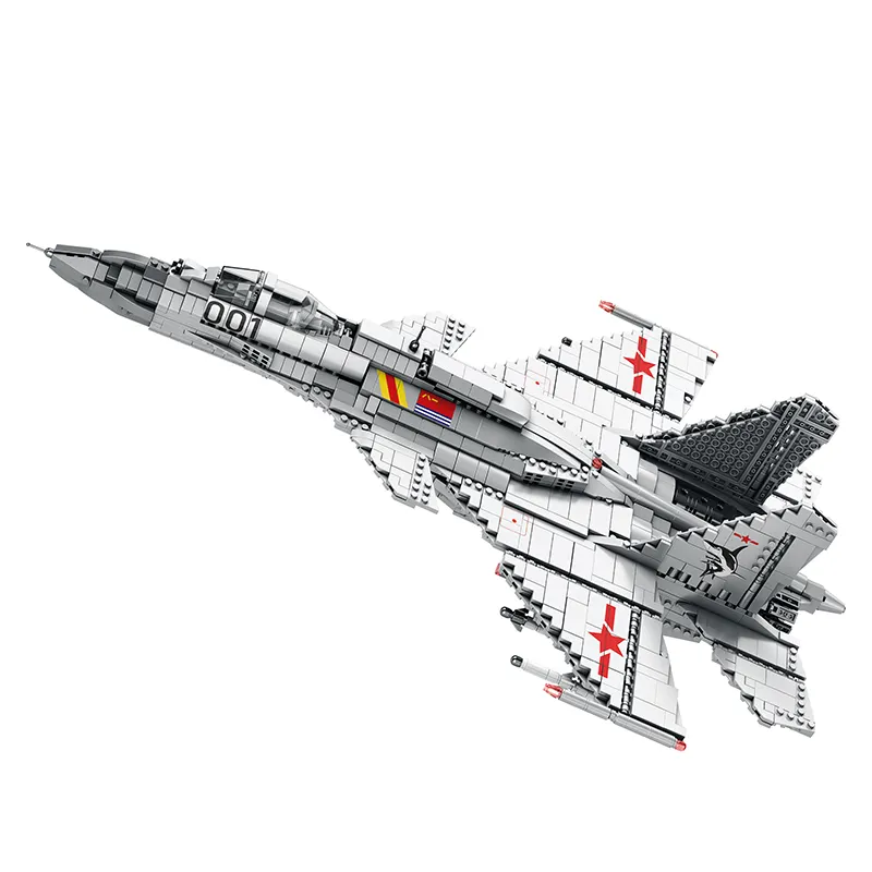 Jogo J-15 Fighter Jet Modelo Unissex RC Jet Aircraft Air Force Construção Avião Brinquedo com Conjunto de Blocos de Plástico