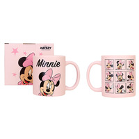Tasse en céramique à motif de dessin animé, design 9 grilles, Mickey Minnie Stitch, tasse à café en porcelaine, cadeau pour fille, couple, souvenir d'anniversaire