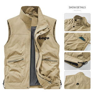 Gilet multi-poches respirant pour homme avec logo personnalisé, <span class=keywords><strong>veste</strong></span> <span class=keywords><strong>sans</strong></span> manches pour sports <span class=keywords><strong>de</strong></span> plein air, gilet <span class=keywords><strong>de</strong></span> pêche pour homme - Product Image 4