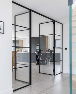 Portes intérieures battantes en acier à double vitrage trempé, isolation <span class=keywords><strong>phonique</strong></span> et économie <span class=keywords><strong>d</strong></span>'énergie, directement de l'usine - Product Image 2