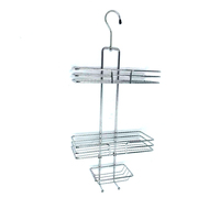 Étagère de rangement suspendue à 3 niveaux DaS en acier inoxydable antirouille pour douche, avec porte-savon, idéale pour dortoir