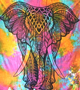 Tapices con Estampado Animal para Decoración del Hogar, Tapiz de Pared de Algodón con Diseño de Elefante, Hermoso y Hecho a Mano en India, en Varios Colores - Product Image 5