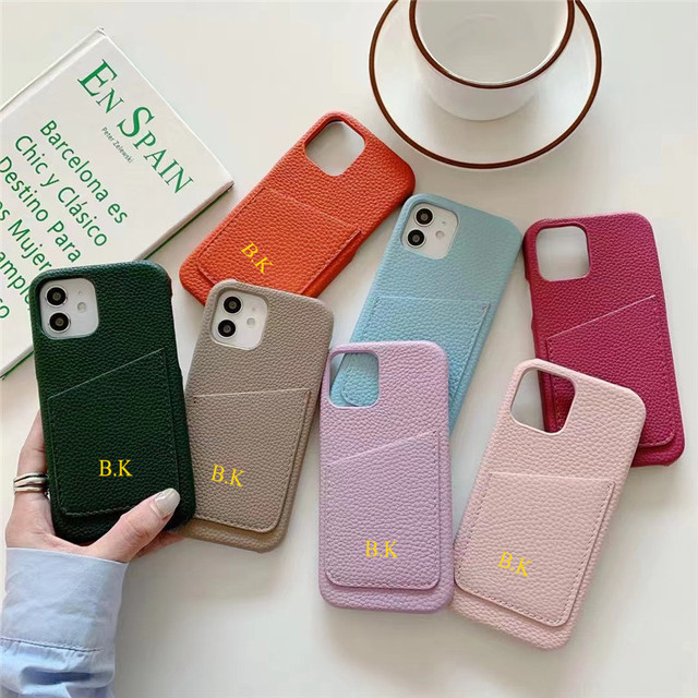 Customized Name Leather Card case Phone case for IPhone11 12 13 Pro Max Xs Xr 7 8Plus