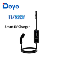 Chargeur EV AC Deye 11kW 22kW Type B IP66 pour utilisation en extérieur, protection contre les fuites, communication longue portée LoRa, fonctionnement hors ligne EVSE