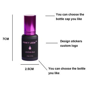 Colle à cils UV Pinky Leem Private Label, séchage rapide à la lumière LED, imperméable, colle à extensions de cils UV rose, adhésif à cils UV - Product Image 2
