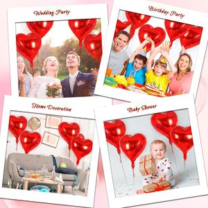Ballons en Mylar en forme de cœur rouge de 18 pouces, gonflables à l'hélium, personnalisés, Globos San Valentin, Anniversaire, Saint-Valentin, Décoration de mariage - Product Image 5