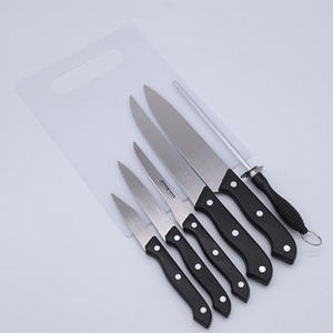 Regalo <span class=keywords><strong>de</strong></span> promoción, venta al por mayor, barato, 7 Uds., mango <span class=keywords><strong>de</strong></span> plástico, herramientas <span class=keywords><strong>de</strong></span> cocina <span class=keywords><strong>de</strong></span> acero inoxidable, juego <span class=keywords><strong>de</strong></span> cuchillos con tabla <span class=keywords><strong>de</strong></span> cortar - Product Image 3