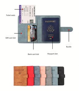 Porte-passeport antivol RFID en PU avec fermeture éclair et bouton-pression, sac de rangement multifonctionnel pour documents de voyage et cartes - Product Image 2