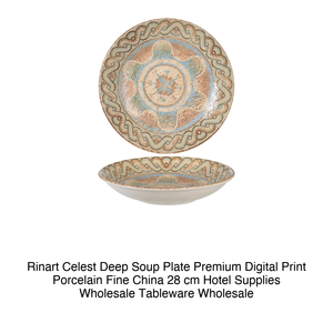 Assiette Creuse Celest Ø 28 cm Porcelaine Fine Premium Impression Numérique Porcelaine Rinart - Product Image 2