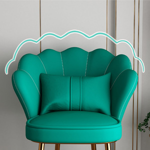 Internet Celebrity Simple Pink Velvet Makeup Petal Chair for Bedroom with Lighted Mirror Manicure Dressing <strong>Table</strong> and Backrest - Product Image 2