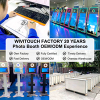 Cabina de Fotos Selfie WIVITOUCH Interactiva con Pantalla Táctil LCD de 21.5 Pulgadas, Compatible con DSLR, Impresión Instantánea, Wi-Fi, Metálica