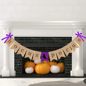 Guirlande <span class=keywords><strong>de</strong></span> déguisement pour Halloween, banderole en <span class=keywords><strong>toile</strong></span> <span class=keywords><strong>de</strong></span> <span class=keywords><strong>Jute</strong></span>, décoration <span class=keywords><strong>de</strong></span> fête d'halloween, suspension <span class=keywords><strong>murale</strong></span> - Product Image 3