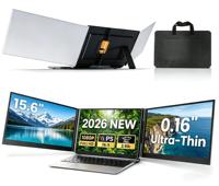 Nouveau lancement : Écran portable ultra-fin 15,6 pouces IPS 1080p LCD, triple extension d'écran pour ordinateur portable, faible lumière bleue, un câble pour deux écrans