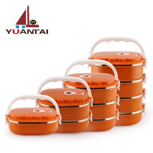 El más nuevo estilo 1/2/3/4 capa forma de rectángulo de acero inoxidable caja de almuerzo caja de tiffin portador - Product Image 1