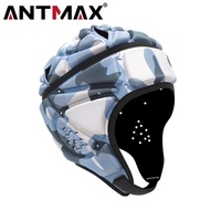 ANTMAX Scrum Cap Casco acolchado suave Casco de rugby Sombrero de fútbol Bandera Casco de fútbol para jóvenes adultos