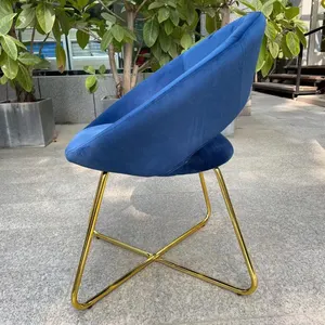 Factory Supply High Quality Golden Metal Frame Velvet Fabric Dining Chair