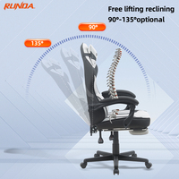 Chaise pivotante en tissu confortable avec fonction d'inclinaison Chaise d'ordinateur élévatrice rotative pour les cafés Internet de jeu Utilisation de bureau