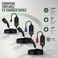 Typ 2 3,5kW 16A Tragbares EV-Ladegerät CE & ROHS Zertifiziert Modus 2 IEC 61851 Schuko-Stecker Heim-Wandladestation EU-Standard 5M