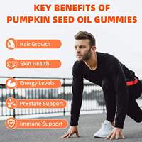 Gummies OEM Marque Blanche 5000mg Huile de Graine de Citrouille & Palmier Nain pour la Croissance Capillaire Adulte, le Soutien de la Prostate et la Santé Urinaire, Végétaliennes