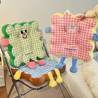 Coussin de siège rond en peluche motif animal de dessin animé, doux, lavable, décoratif pour la maison, le bureau, la voiture, le canapé - Vente en gros