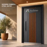 Porte d'entrée pivotante de luxe en aluminium moulé, sculptée en 3D, avec serrure intelligente pour projet de villa à Dubaï
